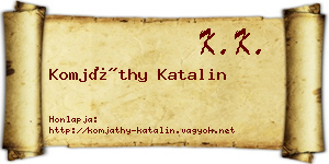 Komjáthy Katalin névjegykártya